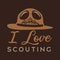 I love scouting Logo Design. Boy scout adventure badge patch. Camp design for t-shirt, other prints. Outdoor insignia