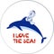 I LOVE THE SEA! Polar bear cub with a dolphin.