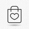 I love shopping with bag like heart. concept of e-commerce, merchandise, offer, promotion, commercial, sell-out. isolated on white