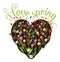 I love spring heart shaped flower garden