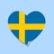 I love Sweden flag heart