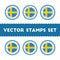 I Love Sweden vector stamps set.