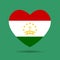 I love Tajikistan, Tajikistan flag heart vector illustration isolated on white background