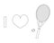 I love tennis vector line icon