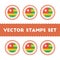 I Love Togo vector stamps set.