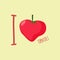 I love tomatoes. Heart of red tomatoes. Vector illustration