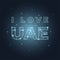 I love UAE United Arab Emirates abstract luxury blue sign text, polygon or low poly style