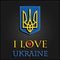 I love Ukraine. Stylish for t-shirts, mugs, caps