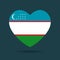 I love Uzbekistan, Uzbekistan flag heart vector illustration isolated on white background