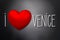 I love Venice - heart shape, black background