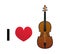 I love violin vector icon