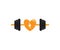 i love weight lifting with barbel fitness logo icon design