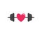 i love weight lifting with barbel fitness logo icon design