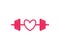 i love weight lifting with barbel fitness logo icon design