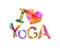 I love yoga. Vector inscription