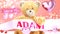 I love you Adam - cute and sweet teddy bear on a wedding, Valentine`s or just to say I love you pink celebration card, joyful,