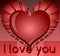 I love you background in red with heart