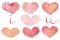 I love you background with watercolor hearts, valentines day background, mother day heart decoration, love concept with multicolor