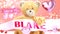 I love you Blake - cute and sweet teddy bear on a wedding, Valentine`s or just to say I love you pink celebration card, joyful,