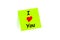 I Love You Concept On A Post-It Note