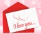 I Love You On Envelope Means Romantic Message