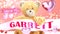 I love you Garrett - teddy bear on a wedding, Valentine`s or just to say I love you pink celebration card, sweet, happy party