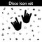 I love you hand sign icon. Disco icons universal set for web and mobile