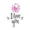 I Love you - handdrawn lettering for save the date card, wedding invitation, valentine card or other romantic design. Unique