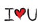 I love you, handwritten abbreviated text with heart shape vector illustration can be use for banner, t-shirt, clothes, postcard