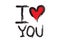 I love you, handwritten abbreviated text with heart shape vector illustration can be use for banner, t-shirt, clothes, postcard