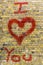 I love you heart graffiti