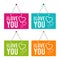 I love you with Icon hanging Door Sign. Eps10 Vector.