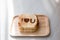 I love you message on toasted on wooden table
