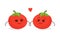 I LOVE YOU FROM MY HEAD TOMATOES. Two Cute Tomatoes in Love Isolated on White. Couple of Funny Tomatoes. Vector Design