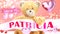 I love you Patricia - teddy bear on a wedding, Valentine`s or just to say I love you pink celebration card, sweet, happy party