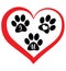 I Love You Paws Heart