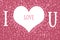 I Love You on Pink Heart Pattern Background