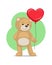 I Love You Poster Adorable Teddy Gently Hold Heart