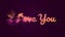 I love you. Purple text is a confession of love. Lettering text I love you