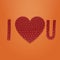 I love You. Realistic Valentines textile Symbols
