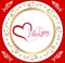 I love you Red Heart Pink sign and gold frame Icon Image Heart Logo Sign Love Design Illustration