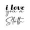 i love you a sloth black letter quote