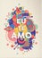 I love you text quote greeting card in portuguese