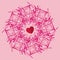 I Love You text radial vector pattern in shades of pink