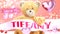 I love you Tiffany - teddy bear on a wedding, Valentine`s or just to say I love you pink celebration card, sweet, happy party