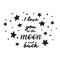 I love you to the moon and back vector stars quotes clipart