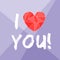 I love you valentines vector card with red heart