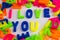 I Love You Words Colorful Letter Magnets