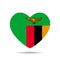 I love Zambia , Zambia flag heart vector illustration isolated on white background