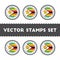 I Love Zimbabwe vector stamps set.